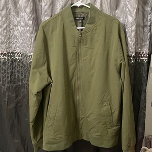 Unisex BANANA REPUBLIC Olive Green Bomber Type Jacket Size: X-Large